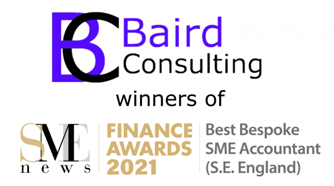 Baird Consulting, Winners Of SME News Finance Awards 2021 "Bese Bewspoke SME Accountant (S.E. England)"